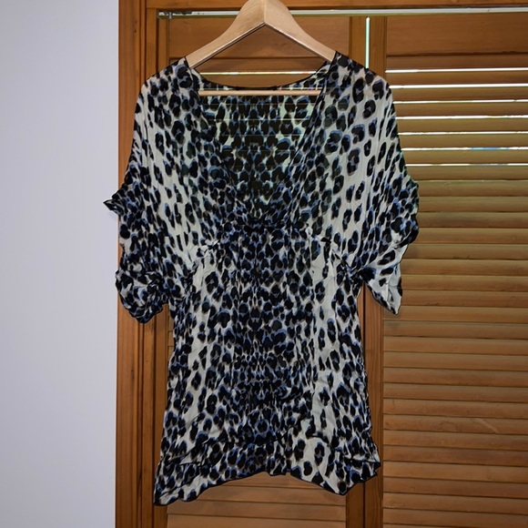 NWOT roberto cavalli silk leopard print blouse - Picture 1 of 4